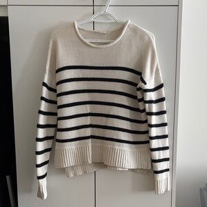 H&M Black and Cream Striped Sweater